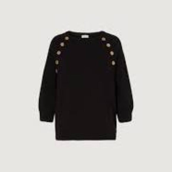 Marella Sport, Black blend, 3/4 sleeve cotton blend sweater Size - Small - Picture 3 of 15